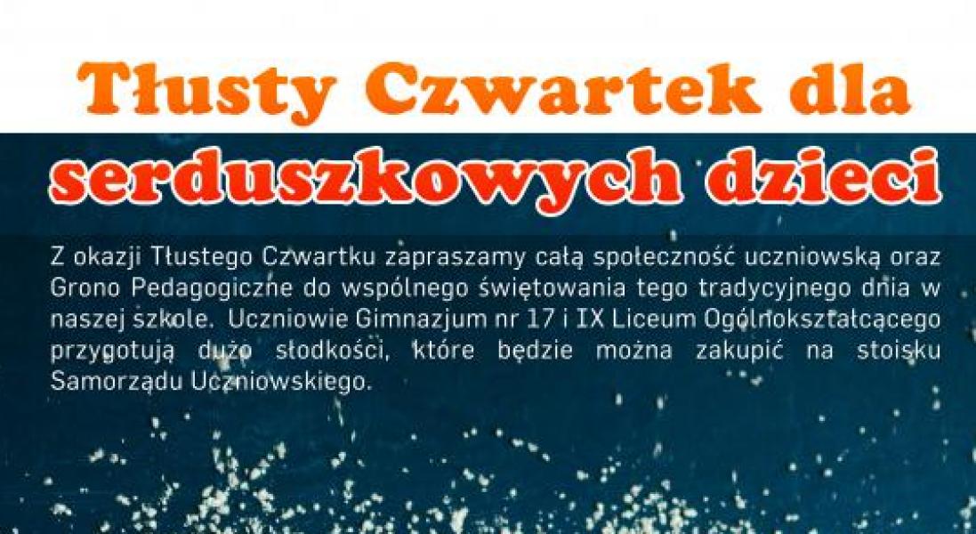 Tłusty Czwartek dla serduszkowych dzieci